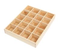BUGUUYO Boîte à Chaussettes Organiseur en Pin 20 Compartiments, Beige | Cagette Bois, Tiroir et Placard, pour Culottes et Bras, Rangement Facile, Objets Petits Bien Visibles