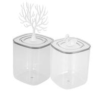 BUGUUYO Boîte de Rangement pour Transparent Organiseur de Maquillage Compact Pratique et Portable pour Salle de Bain Bureau 2 Pièces