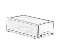 BUGUUYO Boîte De Rangement Tiroir Moyen Transparent en Pet, Organisateur De Bureau Multifonction, Conservation Maquillage Et Soins, pour Maison Et Salle De Bain, Modèle Empilable Simple