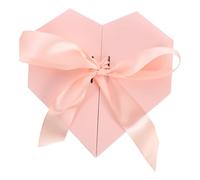 BUGUUYO Boîte Présent de Cœur Rose Poudré Taille Moyenne 23X21X10 CM Coffret Présent 20 G de Raphia Naturel Emballage Décoratif Saint-Valentin Anniversaire et Mariage