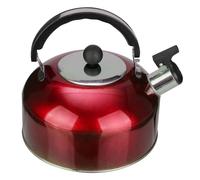 BUGUUYO Bouilloire Sifflante Inox Résistante Chaleur pour Gaz et Plaque Bouilloire de Cuisine avec Fond Plat Anti Poignée Confortable Rouge
