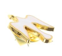 BUGUUYO Broche Blanche en Alliage de Zinc, Épinglette Religieuse en Émail pour Baptême et Mariage, Accessoire Élégant et Sécurisé pour Vêtements