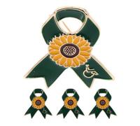 BUGUUYO Broche ruban broche fleur tournesol, alliage, 4pcs, pour bénévoles, activités caritatives et reconnaissance d’événements, sensibilisation au handicap