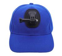 BUGUUYO Casquette de Baseball en Coton Bleu Foncé Ajustable avec Support de Caméra à Dégagement Rapide, Accessoire pour Caméra d’Action, Vélo Randonnée et Sport