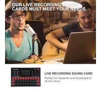 BUGUUYO Changeur de Voix Portable Mixeur Audio Intégré Cartes Son Compatibles Téléphone et Ordinateur Effets Sonores en Direct Éclairage LED Multicolore Équipement pour Streaming et