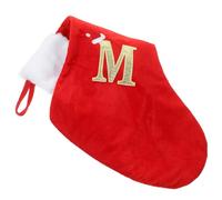 BUGUUYO Chaussette De Noël en Tissu Lettre M Chaussette Décorative Rouge À Suspendre