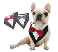 BUGUUYO Collier à Nœud Rouge pour Chien Écharpe Triangulaire Adorable Bandana pour Animaux De Compagnie Accessoire De Fête pour Chiots
