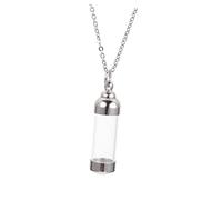 BUGUUYO Collier De Cendres pour Animaux De Compagnie Maison De Lapin Urne pour Animaux De Compagnie Souvenir Crémation d'animaux De Compagnie Urnes pour Chats Pendentif Un Verre Silver