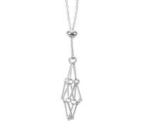 BUGUUYO Collier Pendentif Porte-pierre Vide en Métal Argenté Corde de Cage Ajustable, Léger et Robuste, pour Offrir en Cadeau Lors D'occasions Spéciales