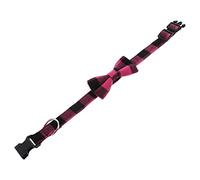 BUGUUYO Collier pour Chien avec Nœud Réglable Décoration Et Respirant Accessoire Adorable pour Animaux De Compagnie Rose Et Noir