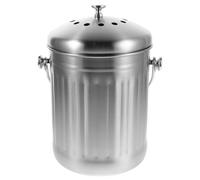 BUGUUYO Composteur Cuisine en Acier Inoxydable 5L avec Couvercle Hermétique Seau à Compost D’Intérieur Anti-Odeurs Poubelle Ronde Compacte pour Déchets Alimentaires pour Compostage sur