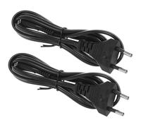 BUGUUYO Cordon d'alimentation à 2 Fils 1,5m pour Lampe et Télévision, Câble Électrique Fiable en Aluminium Cuivreux, Lot de 2 Pièces Noir Double Fiche
