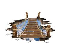 BUGUUYO Décoration de Sol à Domicile avec Tapis de Sol en PVC antidérapant Imitation Bois 3D, Peinture de Sol décorative pour Salon et Chambre