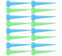 BUGUUYO Dispositifs D'arrosage Automatique Kit 16 Pièces en Plastique Bleu et Vert, Système D'arrosage Goutte à Goutte pour Plantes en Pot pour Vacances D'été Domicile