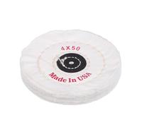 BUGUUYO Disque de Polissage en Tissu Blanc 4 Pouces pour Meuleuse D'établi, Roue Abrasive Douce pour Entretien et Nettoyage Bijoux, Tampon Polissage Métal Compatible Mini Polisseuse