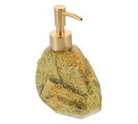 BUGUUYO Distributeur de Savonnette Mains Vintage Imitation Pierre, Flacon Pompe en Céramique, Capacité Moyenne, Usage Salle de Bain et Buanderie, Bouteille Pressoir Rechargeable