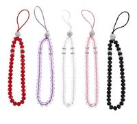 BUGUUYO Dragonne de Téléphone Couleur en Cristal 5pcs Perles Décoratives Légères Style Coréen pour Accessoires Quotidiens, pour Amis ou Famille Couleur Aléatoire