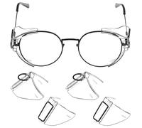 BUGUUYO Écrans de sécurité latéraux en PC, 2 paires de protections légères pour lunettes ordinaires, installation simple, conçus pour environnement bureau et laboratoire