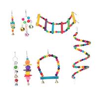 BUGUUYO Ensemble De 7 Jouets pour Oiseaux Jouet À Mâcher Et À pour Perroquet en Bois pour Une Longévité Accrue