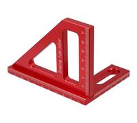 BUGUUYO Équerre Multifonction en Alliage d'Aluminium Rouge Règle à Calcul Angles 45° et 90° Outil de Mesure d'Onglet Précis pour Travail du Bois Menuisiers et Ingénieurs