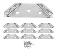 BUGUUYO Équerres d'angle en Acier Inoxydable avec 40 Vis Lot de 10 Support Pratique et Ergonomique pour Bureau et Poutre en Bois, pour Écrans et Fenêtres
