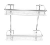 BUGUUYO Etagère Murale Double Couche Aluminium pour Salle de Bain Rangement Drainant et pour Shampooing et Lotion Meuble de Rangement Compact et pour WC et Cuisine