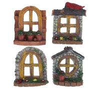 BUGUUYO Figurines de Pots de Fleurs en Résine Synthétique 4pcs pour Aquarium et Boîte d'animaux Aquatiques, Décoration Créative et Charmante pour Maison ou Bureau Style Plusieurs Styles