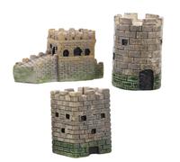 BUGUUYO Figurines Miniatures de Château Européen en Résine, Lot de 3 pour Décorations de Paysage et Exposition, Adapté aux Amateurs de Maquettes