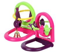 BUGUUYO Fournitures pour Oiseaux Nichoir pour Perroquets Jouets Perchoir Décoratif avec Miroir Amusant pour Petits Oiseaux Couleur