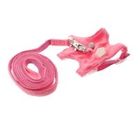 BUGUUYO Harnais et Laisse Réglable pour Petits Animaux Gilet de Marche pour Furet et Écureuil Corde de Traction Rose Taille Ajustable Accessoires Extérieurs pour Animaux de Compagnie
