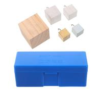 BUGUUYO Jeu de Cubes de Densité en Cuivre, Fer, Aluminium et Bois 1 Boîte de Blocs de Configuration Carrés pour Mesure Physique et Exploration de Volume Outils Pédagogiques pour