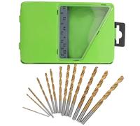 BUGUUYO Jeu de Forets Métalliques Rapides 13 Pièces en Acier Hélicoïdal pour Perçage Précis du Métal et Acier Dur, Coffret en Fer Compact, Forets à Percussion Adaptés Couleur Aléatoire