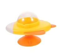 BUGUUYO Jouets éducatifs pour Animaux de Compagnie Distributeur de Traitement de Chat interactif Jouets Qui fuient Nourriture Distributur de Croquettes Verser Chat Plastique Jaune