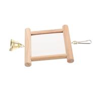 BUGUUYO Jouets pour Oiseaux Perroquet avec Clochettes Miroir en Bois sans pour Les Calopsittes Accessoire Décoratif pour La Maison Petits Jouets pour Oiseaux 10 X 10 5 Cm