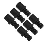 BUGUUYO Kit de 6 Adaptateurs Filetés en PP pour Manche de Brosse de Toilette Ergonomique, Interface de Tête de Brosse Autobloquante de 16 mm, Accessoires Noirs pour Salle de Bain