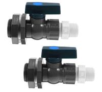 BUGUUYO Kit de Robinet pour récupérateur d'eau de Pluie en PVC, Accessoires pour récupérateurs d'eau de Pluie Noir 2pcs, 3/4'' DN20 pour cuve et Seau