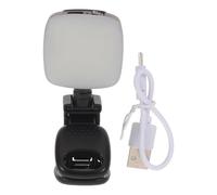BUGUUYO Lampe à Pince Noire avec Miroir pour Smartphone, Lumière Selfie Réglable en Intensité, Design Clip-on en Plastique, pour Enregistrements Vidéo Professionnels