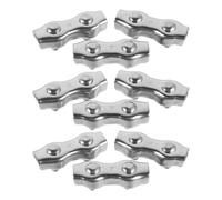 BUGUUYO Lot de 10 Clips Câbles Duplex en Acier Inoxydable M4, Pinces à Double Boulon Robustes pour Câble Métallique, Clips Métalliques pour Corde, Fixation Résistante aux