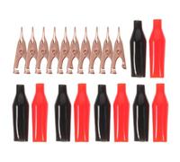 BUGUUYO Lot de 10 Pinces Crocodiles en Cuivre Pur Petites Pinces Électriques sans Dents Manchon Isolant Conductivité Élevée pour Tests Électriques et Soudure Usage Couleur Aléatoire