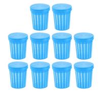 BUGUUYO Lot de 10 seaux à appâts de pêche - Cage d'alimentation en Plastique Souple pour crevettes et écrevisses - Panier Porte-appâts Portable pour anguilles, vairons, vers de Terre, carpes et