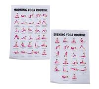 BUGUUYO Lot de 2 Affiches Yoga 70x50 Cm - Tableau Mural des Postures de Yoga pour Débutants, Guide D’exercices D’étirement à Domicile Studio, Décoration Murale Fitness pour Séance