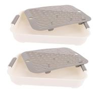 BUGUUYO Lot De 2 Bacs À Litière Carrés pour Hamster Toilettes Amovibles pour Cochon Dinde Bac À Litière en Plastique pour Chiots Nettoyage des Animaux De Compagnie