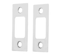 BUGUUYO Lot de 2 Gâches pour Verrou de Sécurité en Acier Inoxydable Plaque Arrière Blanche D’Angle Droit Guide de Pêne pour Porte en Bois Quincaillerie de Serrure Renforcée pour Maison