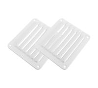 BUGUUYO Lot de 2 Grilles d'Aération Carrées à Persiennes Blanches pour Bateau et Camping-Car Sortie de Ventilation Robuste Extracteur d'Air pour Salle de Bain et Réfrigérateur Aérateur