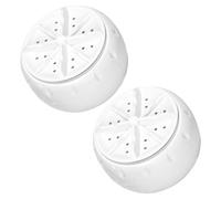 BUGUUYO Lot de 2 Machines à Laver Portatives Turbo 2,5 Kg en Plastique avec Port Usb, Agitateur Intégré, Lavage Doux pour Sous-vêtements et Chaussettes, pour Maison, Camping-car et Voyage