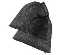 BUGUUYO Lot de 2 Paquet Filtrants pour Pompe de Bassin en Filet Noir 47 X 47 Cm Cordon de Serrage, Protection Anti-débris pour Pompe à Eau de Piscine et Aquarium