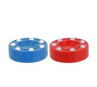 BUGUUYO Lot de 2 Set de Palets D'entraînement pour Roller Hockey sur Terrain Sec, Rondelles de Hockey sur Glace Extérieur, Accessoires Professionnels Bleu et Rouge, Équipement