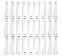 BUGUUYO Lot de 30 Crochets à 4 Branches pour Rideaux en Acier Inoxydable 201 Argenté, Résistants la Déformation, Simples à Utiliser pour Suspendre et Plisser les Rideaux