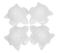 BUGUUYO Lot de 4 Cache-Boulons de Toilette en Céramique Motif Tortue Marine Blanc Capuchons Décoratifs pour Wc Accessoire Salle de Bain Style Nautique Pièce de Rechange Pratique
