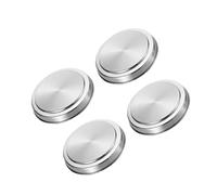 BUGUUYO Lot de 4 Couvercles Ronds en Acier Inoxydable pour Brûleur de Cuisinière, Revêtement Solide, Faciles à Nettoyer, Accessoires la Cuisine Inox pour Protection et Rangement